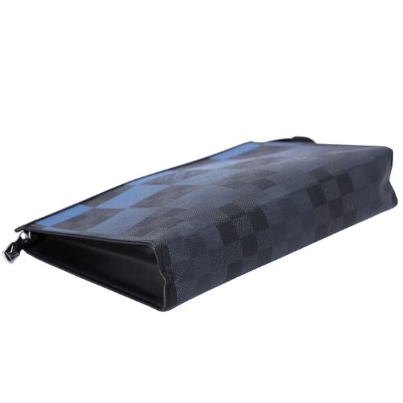 Louis Vuitton Pochette Voyage MM Giant Damier Graphite Clutch Bag N60412 Blue - Picture 5 of 5